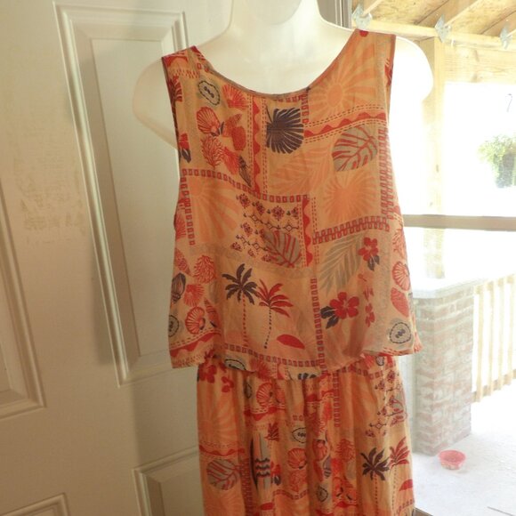 Marissa Olivia Light Orange Dress with Seashells Size Large nwt - Picture 6 of 10